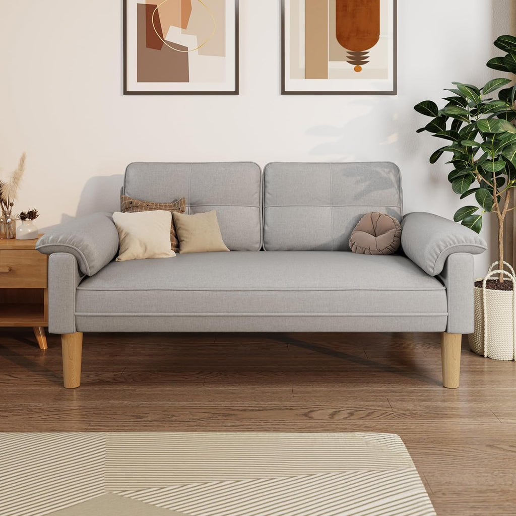 Canapé 2 places Xbro - petit canapé 2 places avec accoudoirs et poches latérales, canapé moderne