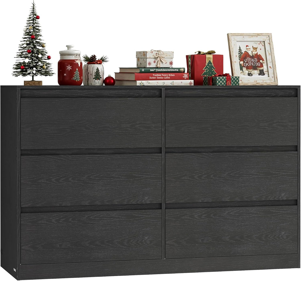 VASAGLE Kailyn Collectie - Slaapkamerkast met 6 lades, opbergkast, kleding, 40 x 119,5 x 75 cm, moderne stijl, sneeuwwit LTS616W01 