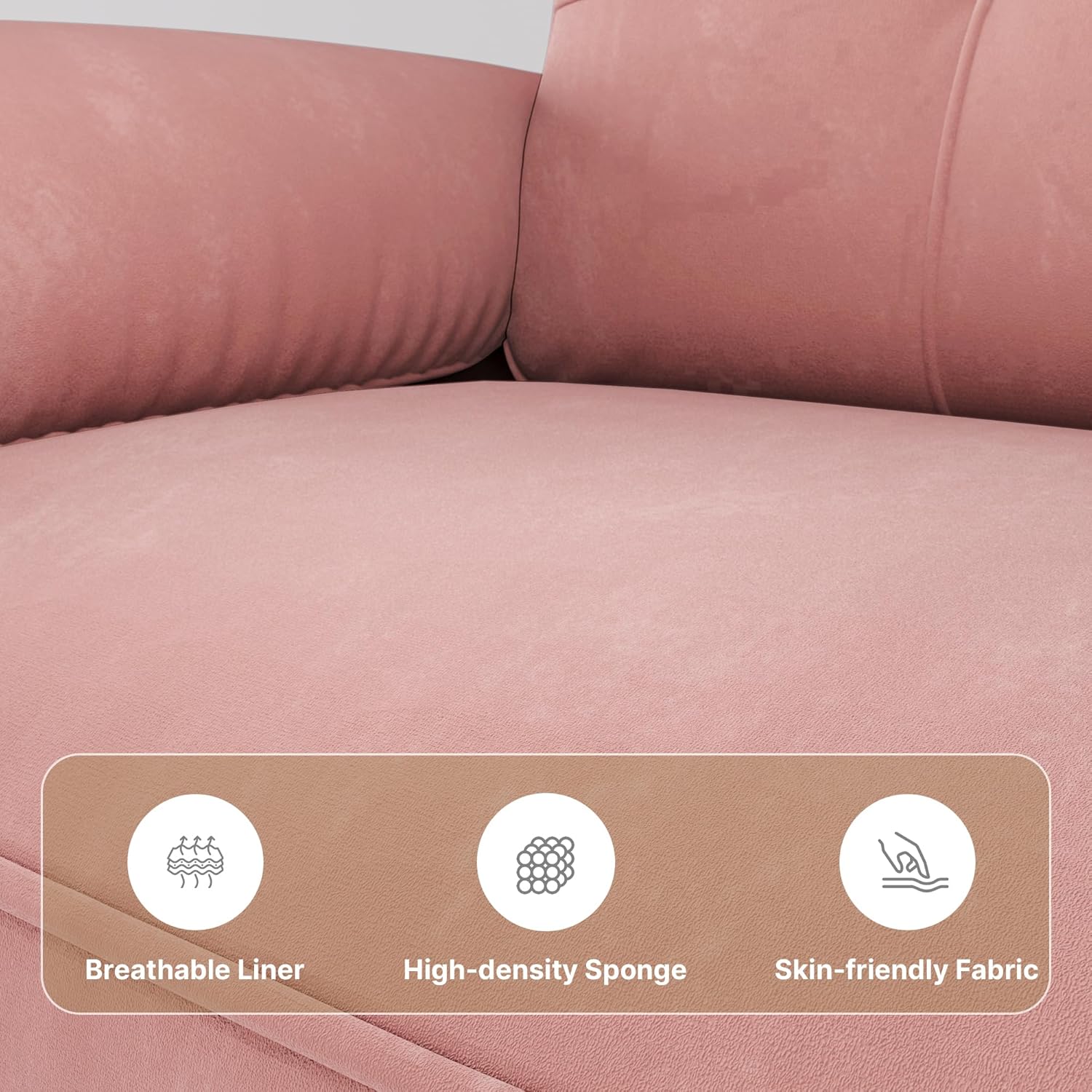 Canapé 2 places Xbro - petit canapé 2 places avec accoudoirs et poches latérales, canapé moderne