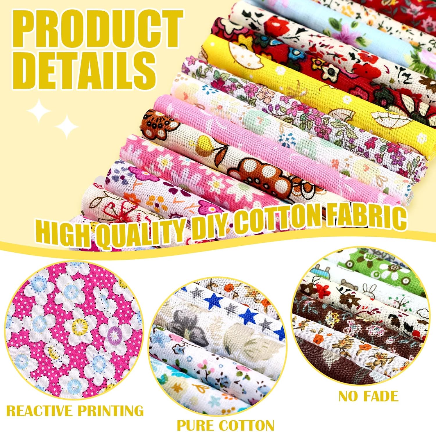 Tatuo 150 pièces 4 × 4 pouces carrés de tissu en coton Bundle tissu de courtepointe tissus de patchwork floral matériel imprimé tissu de patchwork de couture pour bricolage artisanat couture accessoires faits à la main