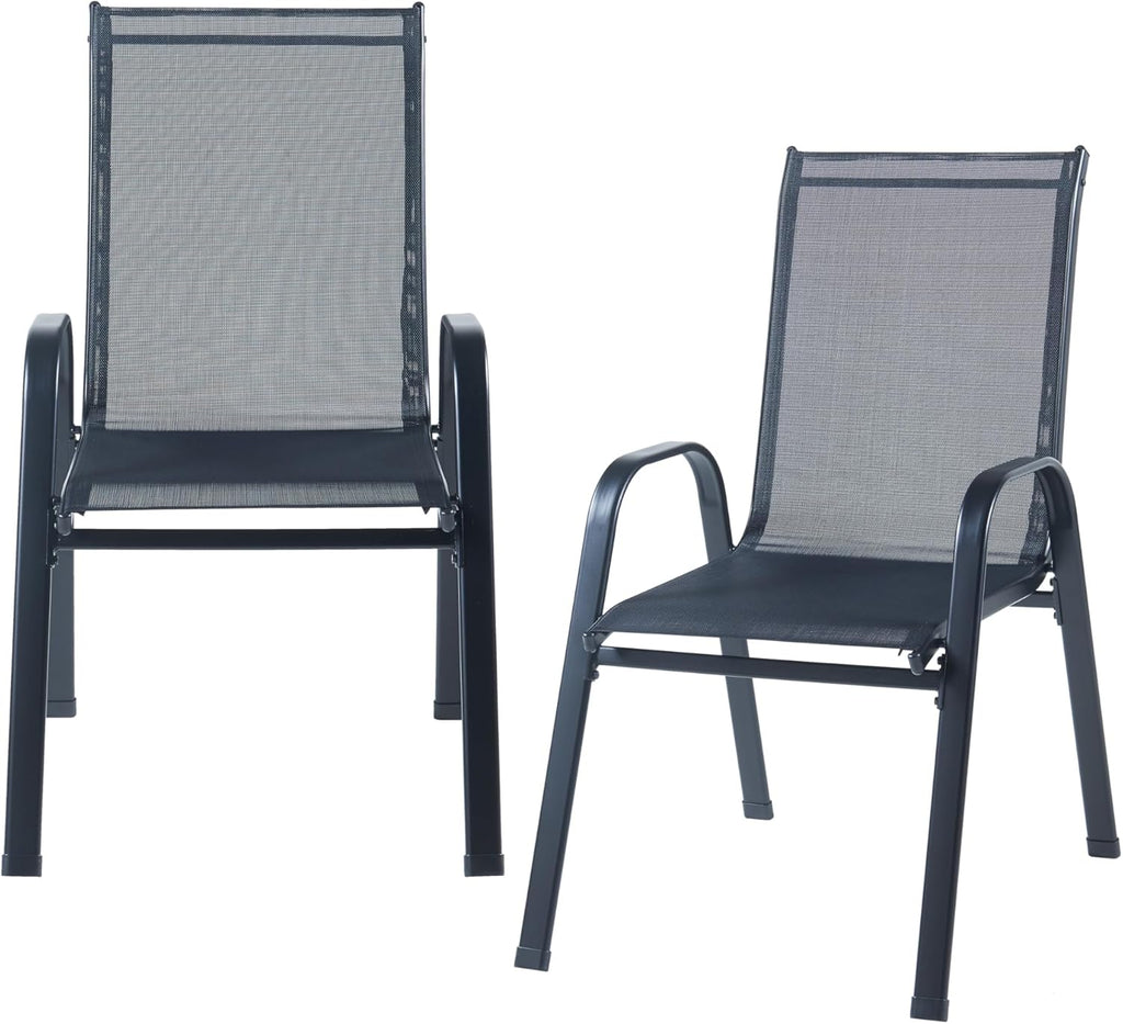 Ensemble de meubles de jardin 7 pièces casa.pro avec table à manger et 6 chaises Ensemble de meubles pour terrasse extérieure Patio Balcon Acier Verre trempé Textilène PVC Polyester