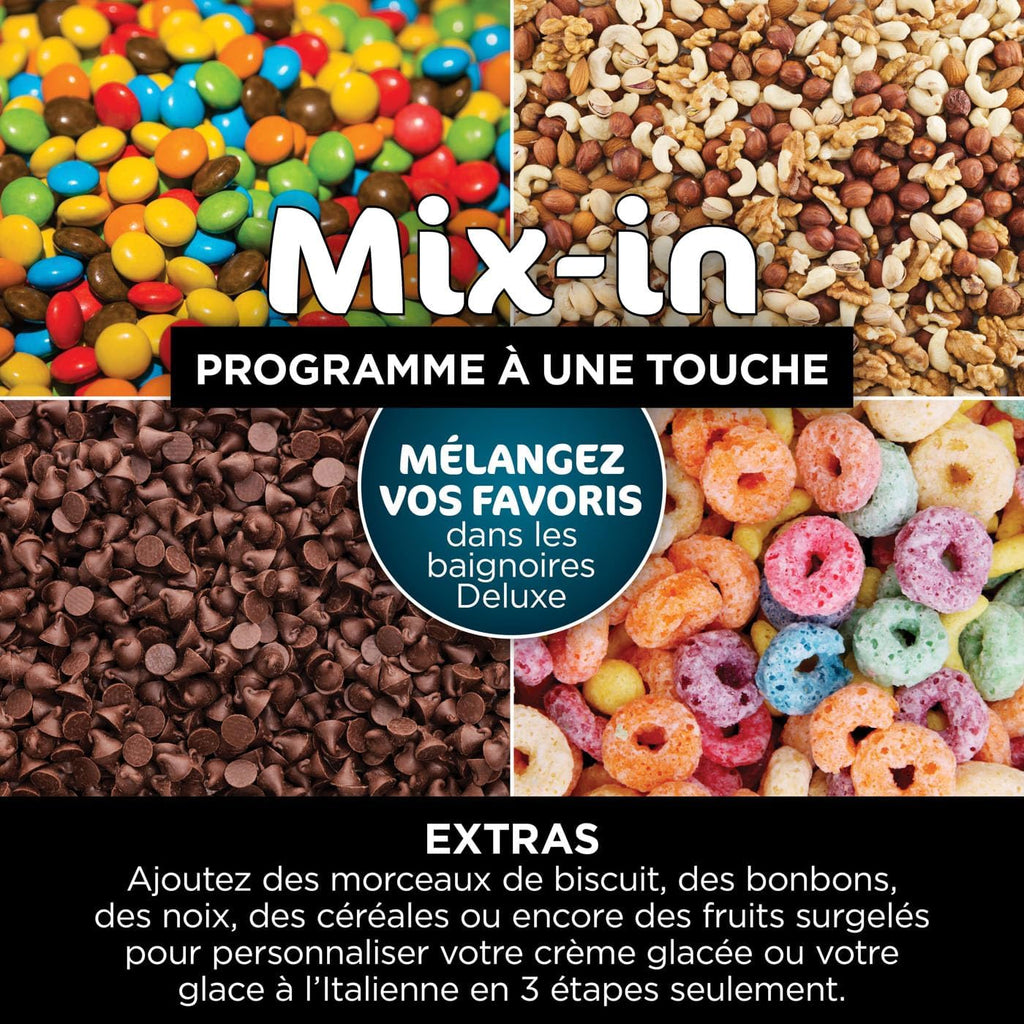 Sorbetière Ninja CREAMi 7 programmes pour glaces sorbets smoothies et milkshakes, noir/argent 1,4 L