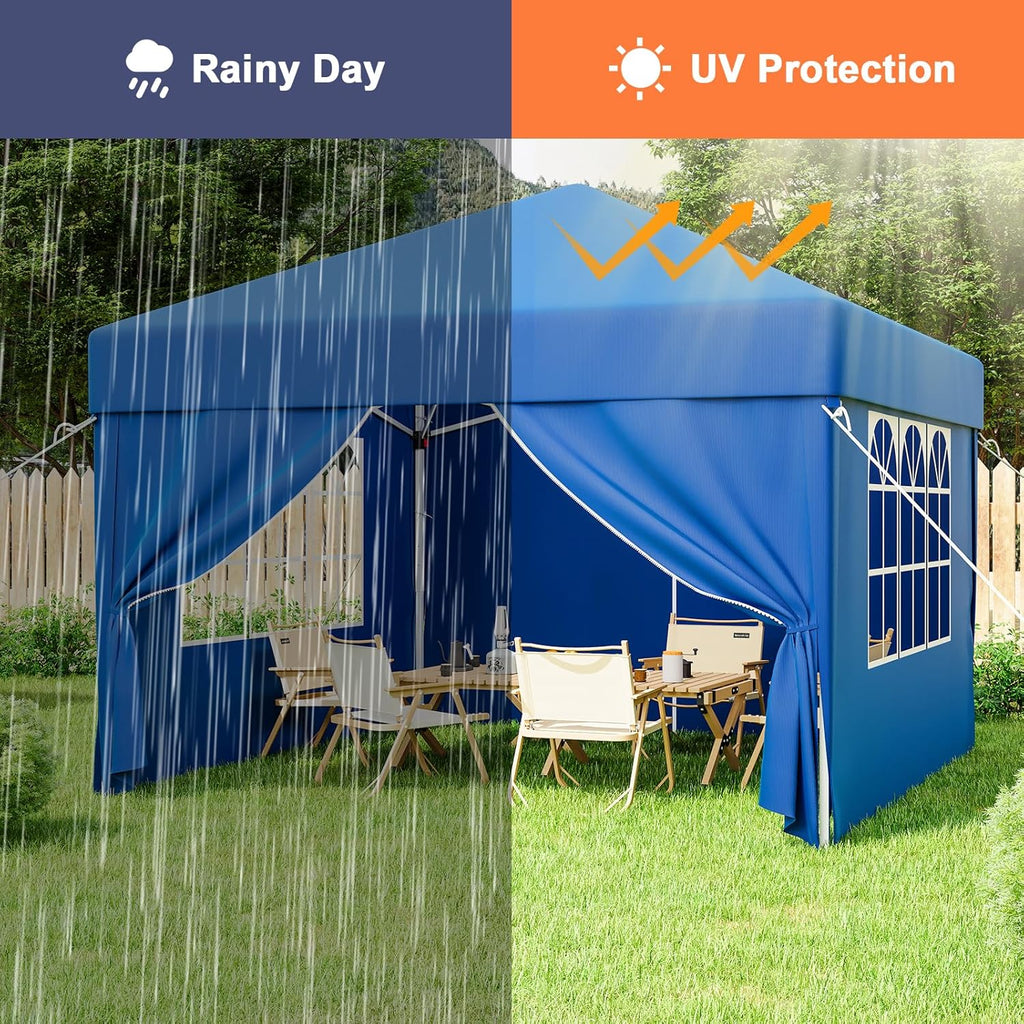 Gazebo pliant étanche JUMMICO, gazebo de jardin extérieur, gazebo pliant à hauteur réglable,