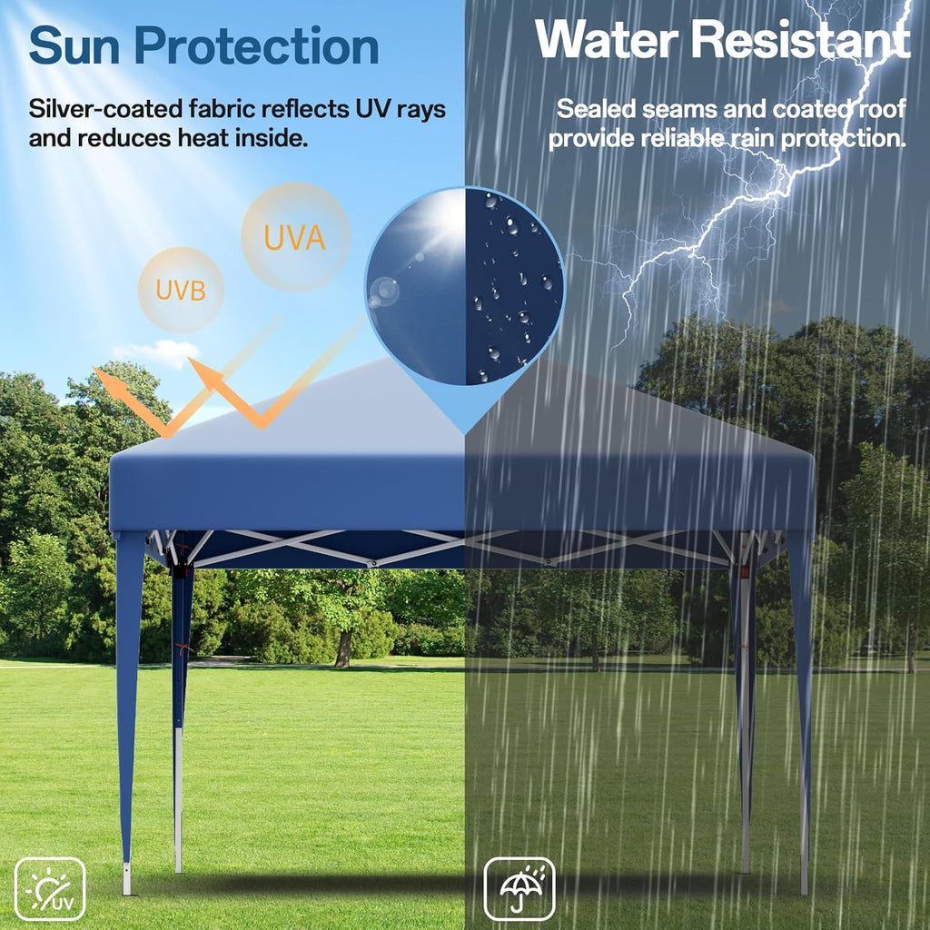 Gazebo pliant étanche JUMMICO, gazebo de jardin extérieur, gazebo pliant à hauteur réglable,