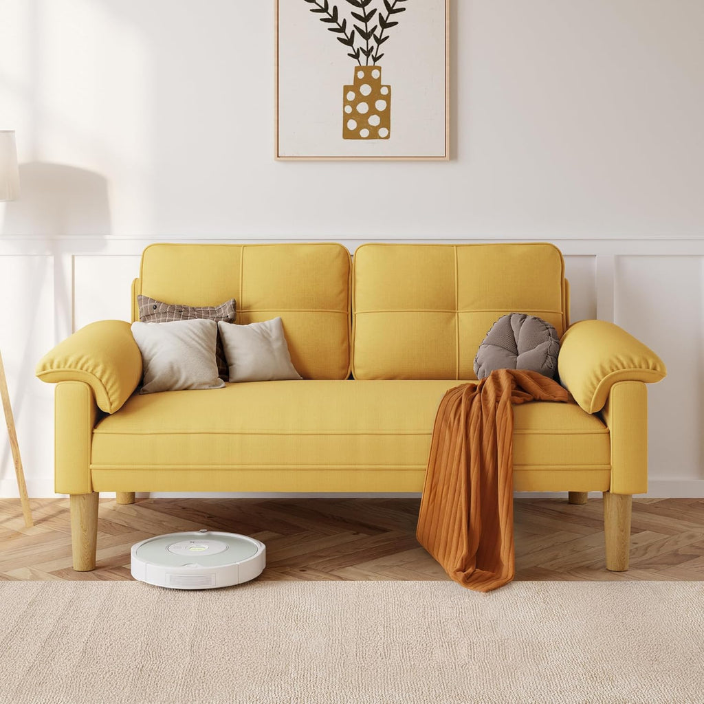 Canapé 2 places Xbro - petit canapé 2 places avec accoudoirs et poches latérales, canapé moderne