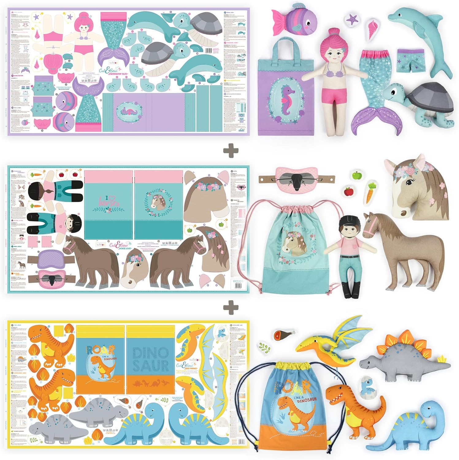 kullaloo - Kits de couture pour enfants et débutants - Kits de poupées de chiffon DIY