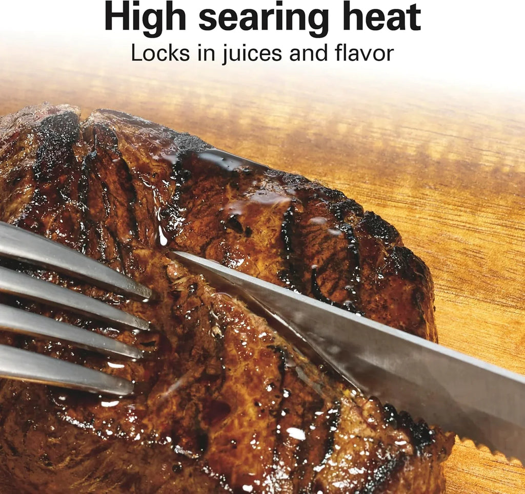 Barbecue électrique d'intérieur avec fenêtre, température réglable jusqu'à 233°C, surface de 118 pouces carrés