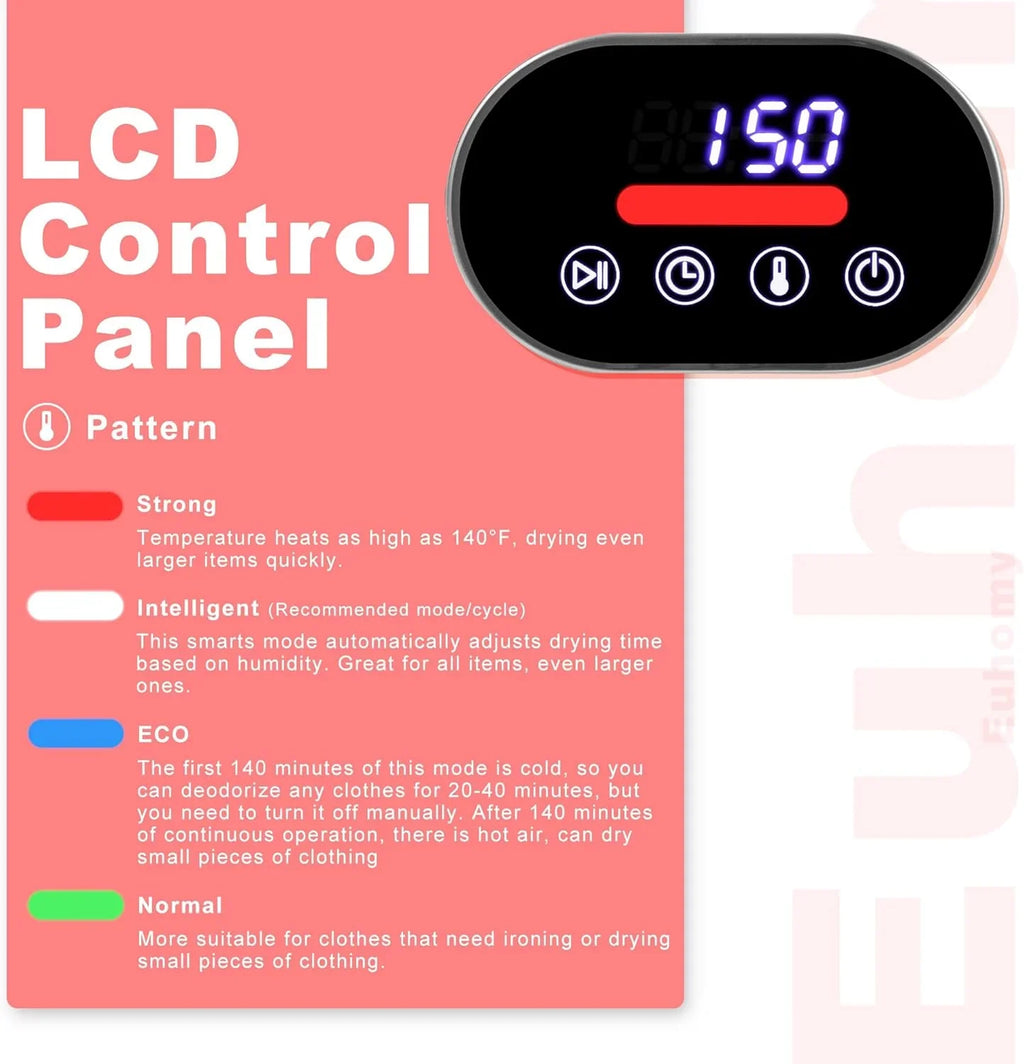 Sèche-linge compact, 3,5 pieds cubes, chargement frontal, acier inoxydable, avec tuyau d'évacuation, 1500 watts, panneau de commande LCD, sèche-linge portable à quatre fonctions
