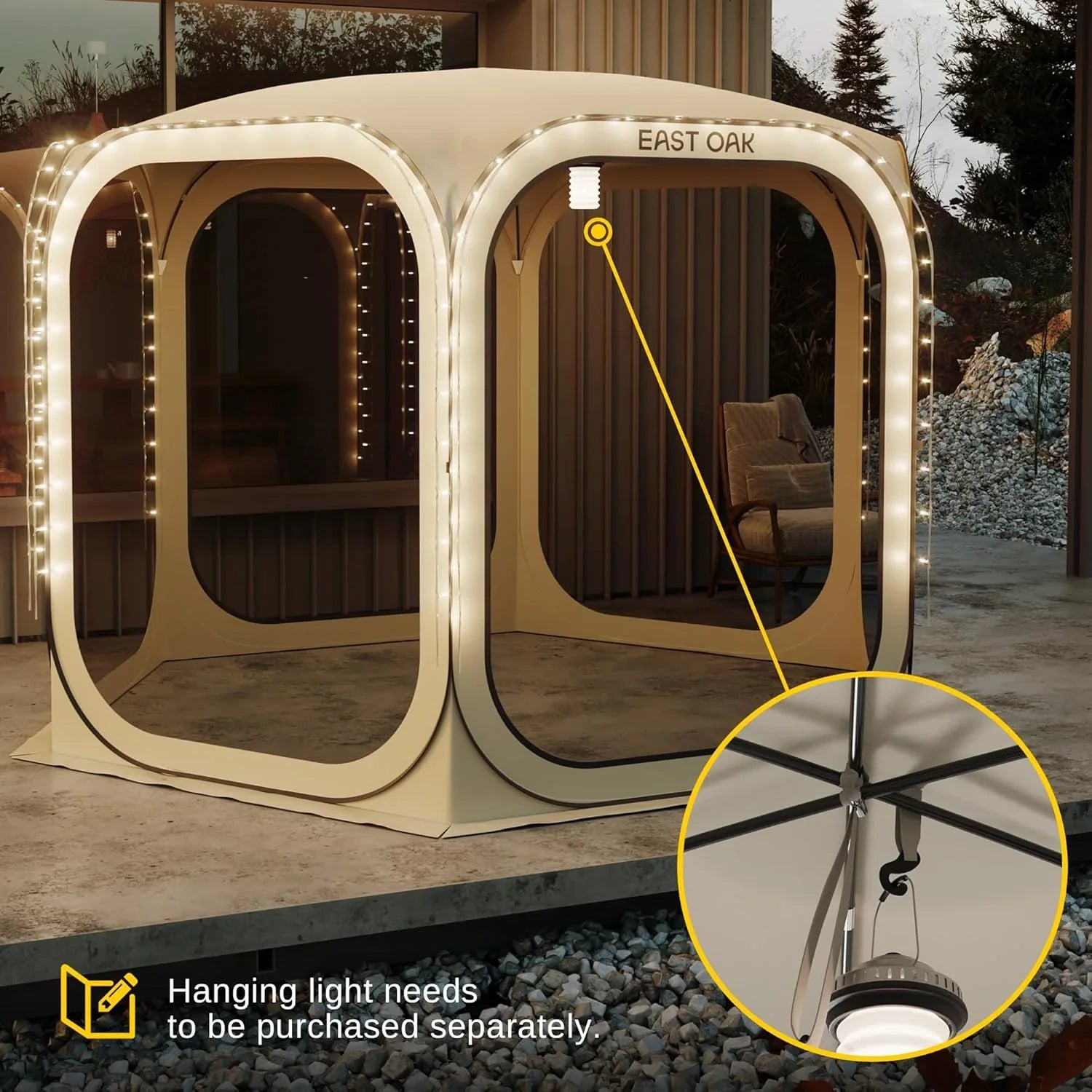 Tente moustiquaire EAST OAK, moustiquaire portable, 3 x 3 m, avec sac de transport