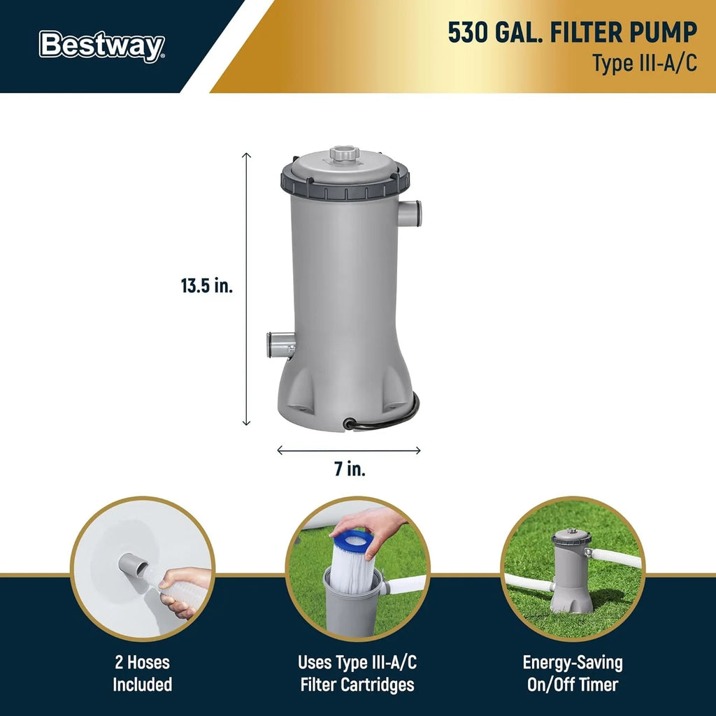 Kit de piscine hors sol extérieure à cadre métallique rond Steel Pro MAX 10' x 30'