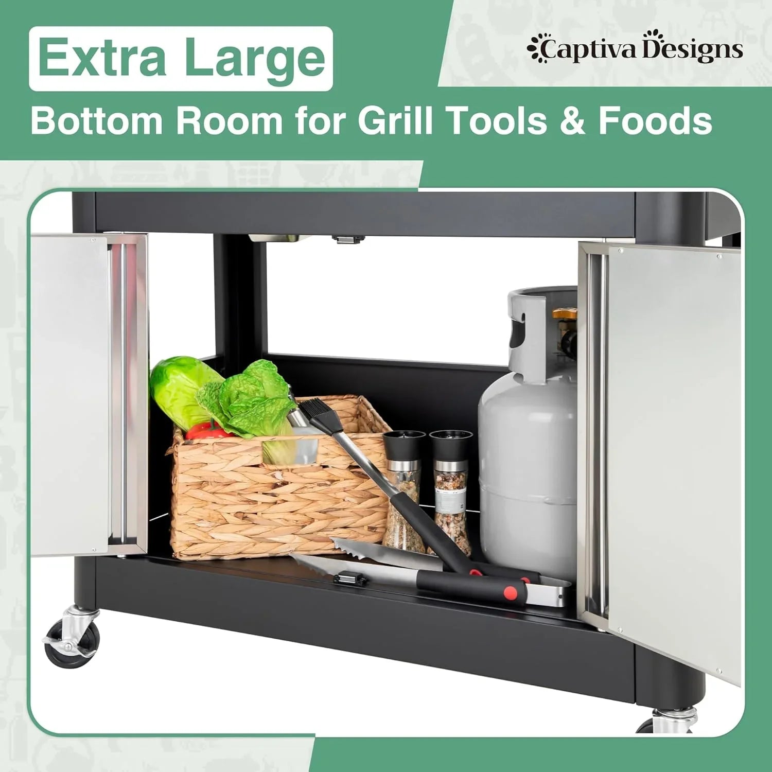 Barbecue au gaz propane à 4 brûleurs Captiva Designs 42 000 BTU