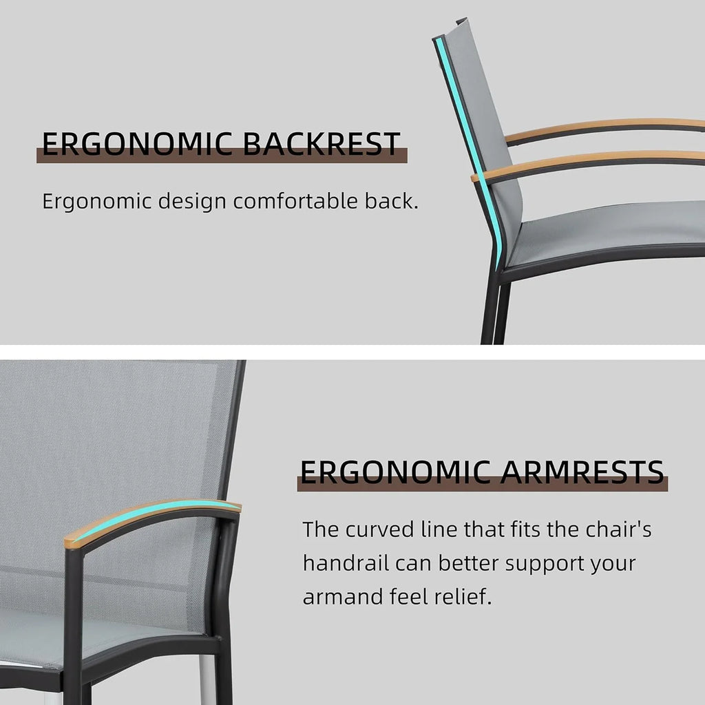 Ensemble bistro de patio 3 pièces Shintenchi Ensemble bistro de réception en tissu