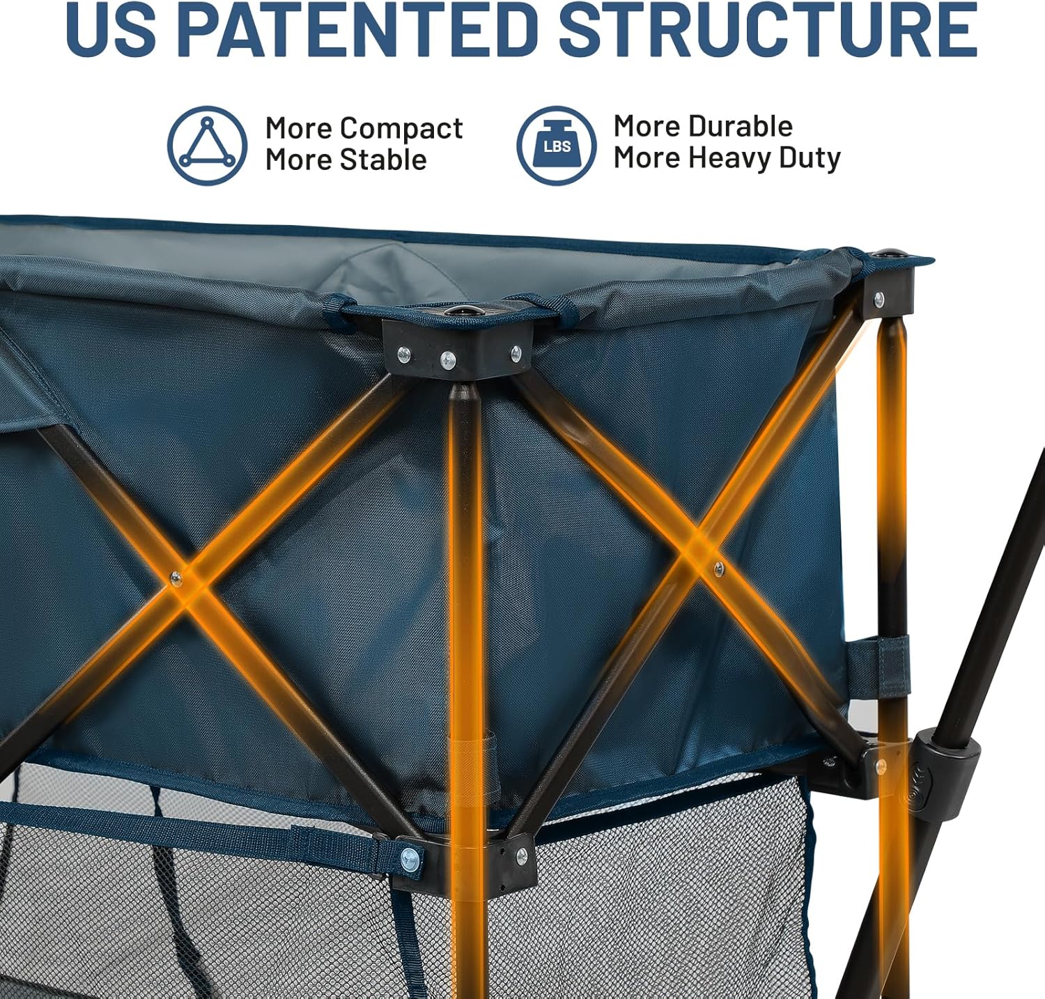 Chariot pliable à deux étages de grande capacité de 400 L avec freins, chariot extra-long de 54 pouces, chariot pliable robuste de 450 livres