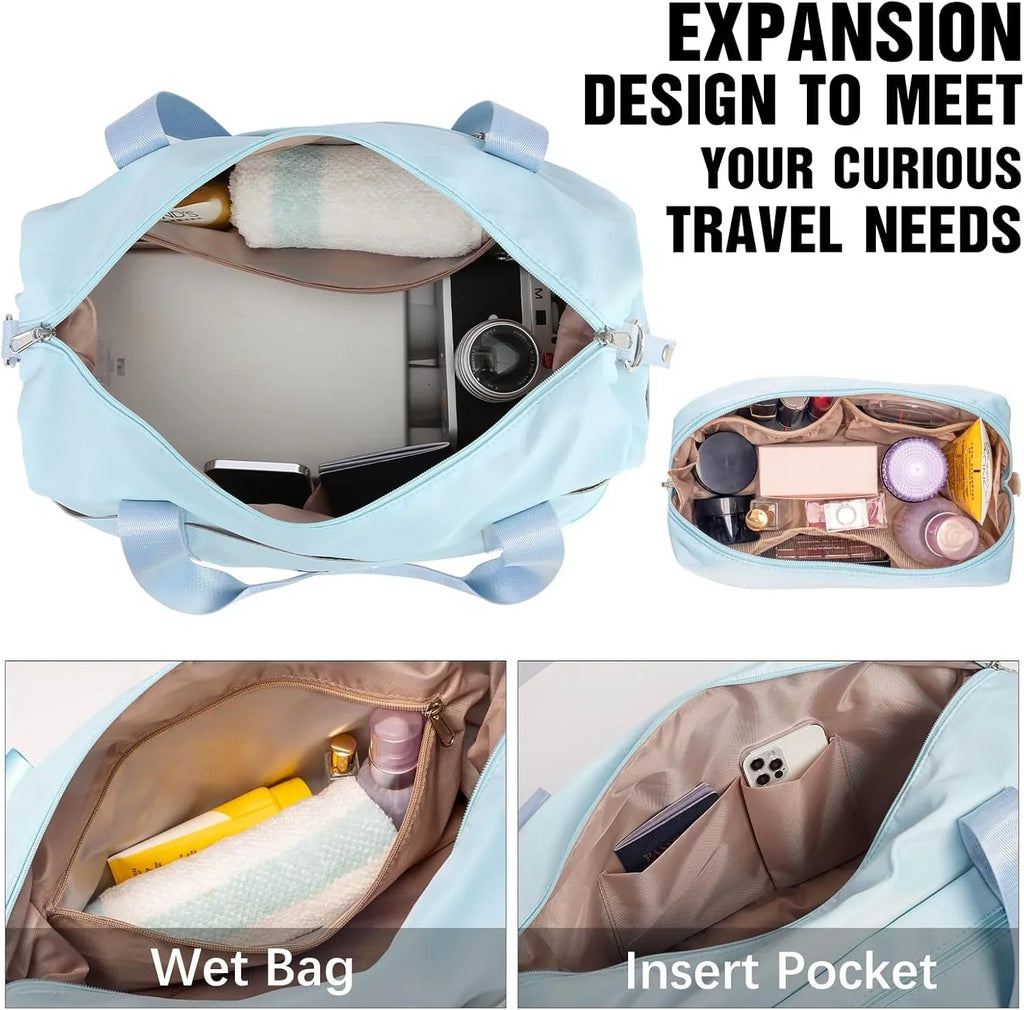 Ensemble de bagages LONG VACANCES 6 pièces : valise cabine rigide en ABS et PC, roulettes pivotantes et fermeture éclair YKK, cadenas TSA