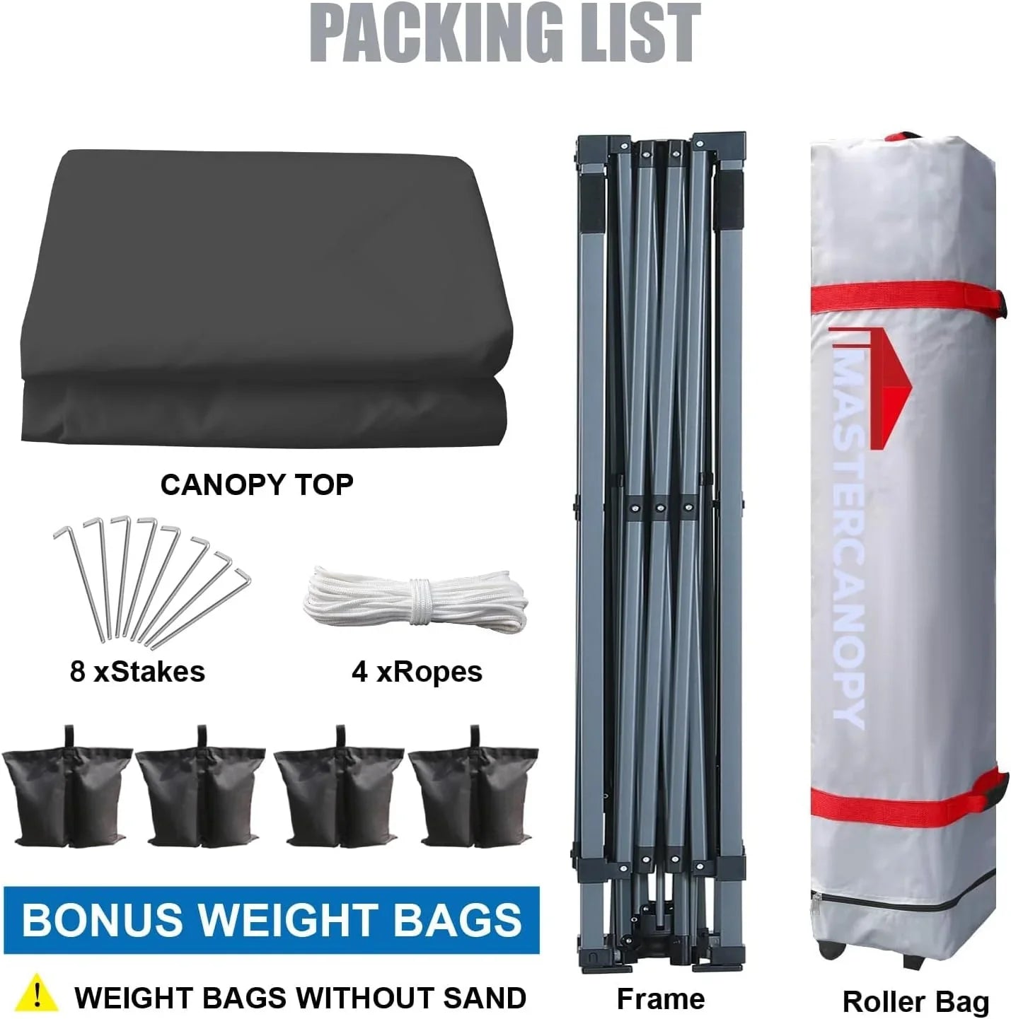 Tente pop-up robuste avec sac à roulettes (10 x 10, noir)