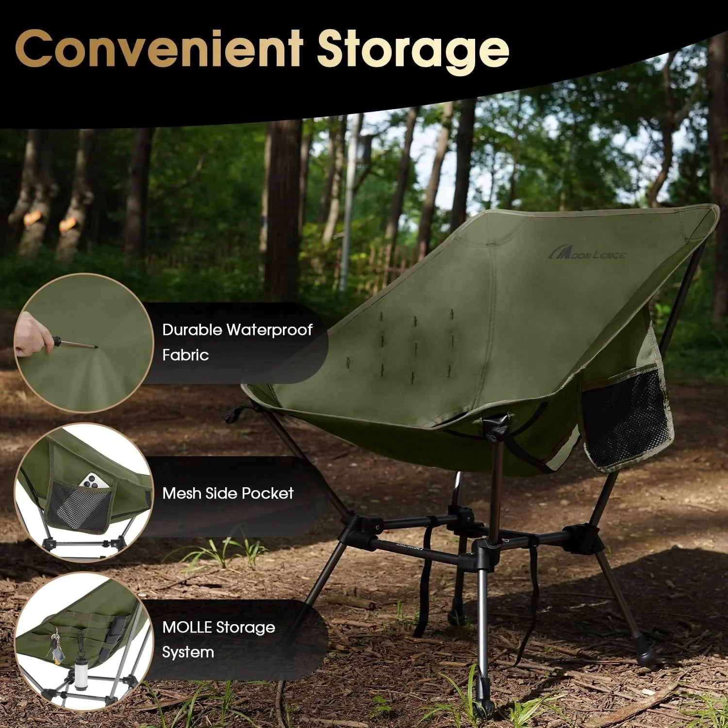 Chaise de camping portable et chaise pliante pour la randonnée et la randonnée