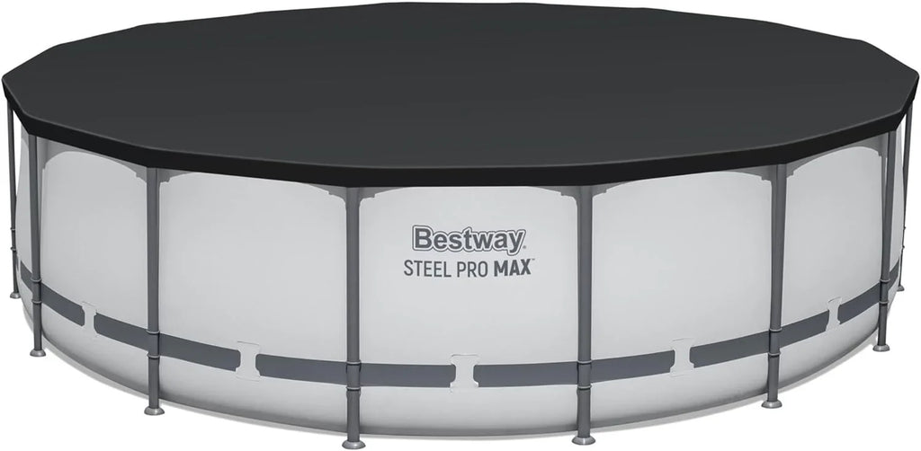 Piscine hors sol extérieure ronde Steel Pro MAX de 4,2 m x 122 cm avec cadre métallique et pompe de filtration de 1 000 litres, échelle et bâche
