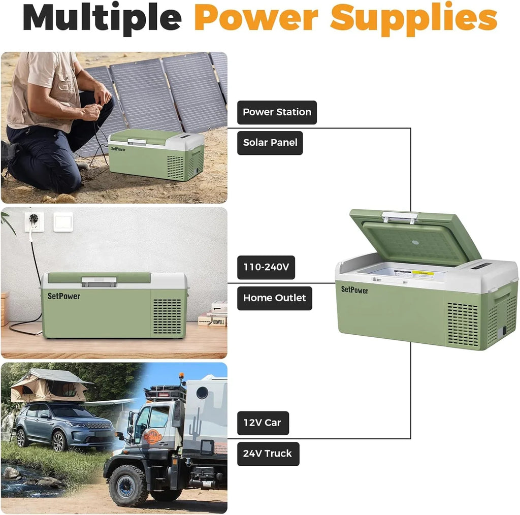 Réfrigérateur portable 12 V 21 litres, autonomie de 50 heures, glacière électrique pour voiture