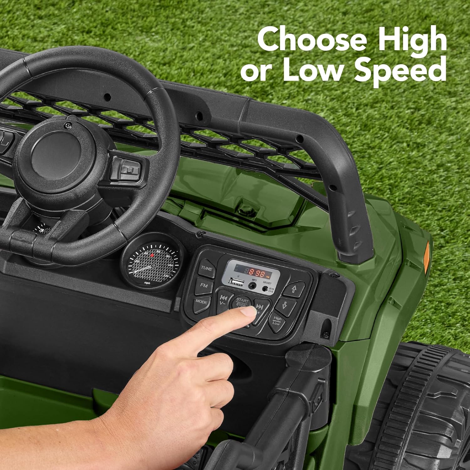 Voiture électrique UTV noire pour enfants