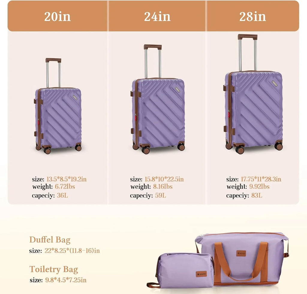 Ensemble de bagages 5 pièces valise extensible 22x14x9 certifié aviation ensemble de voyage étanche durable