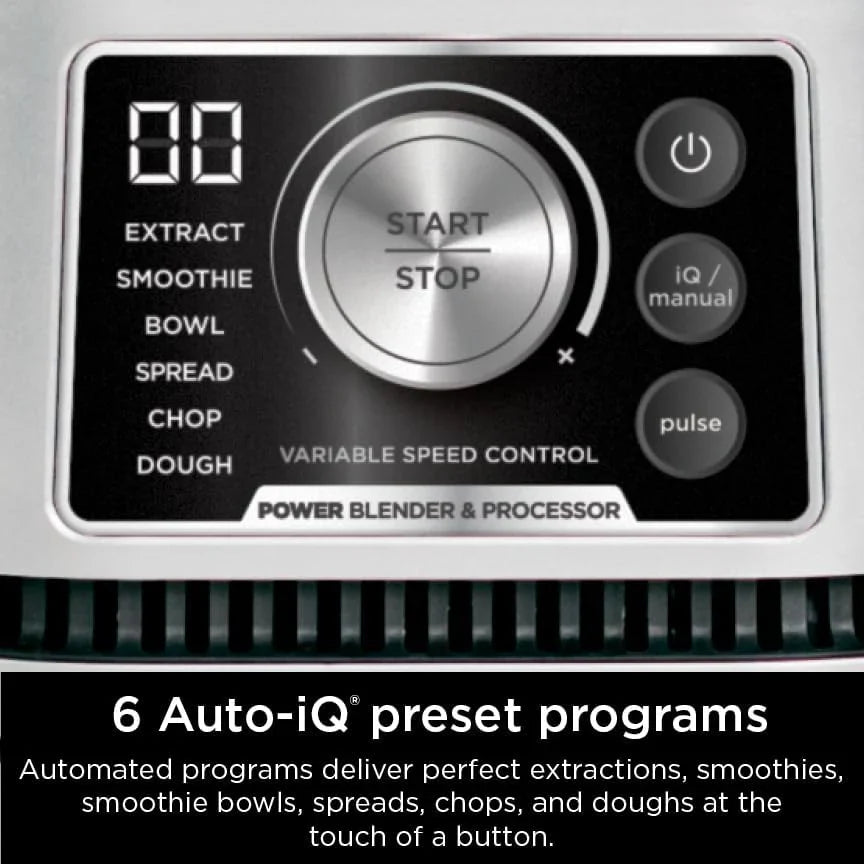 Bol combiné mixeur et robot culinaire Ninja 6 fonctions, pichet de 2 040 ml