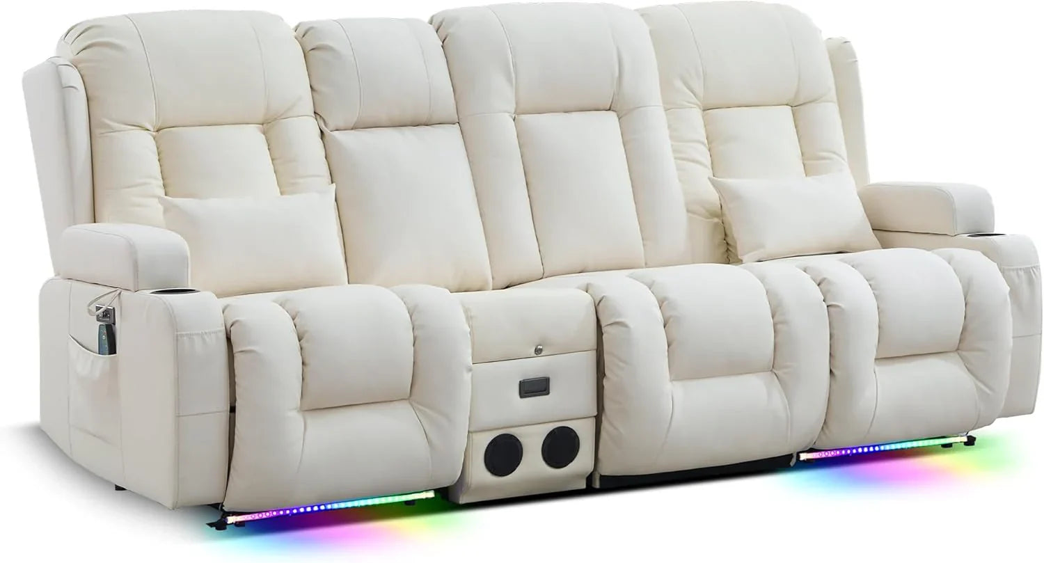 Canapé inclinable électrique TUNYI avec fonctions massage et chauffage, siège home cinéma avec console, canapé inclinable électrique pour camping-car