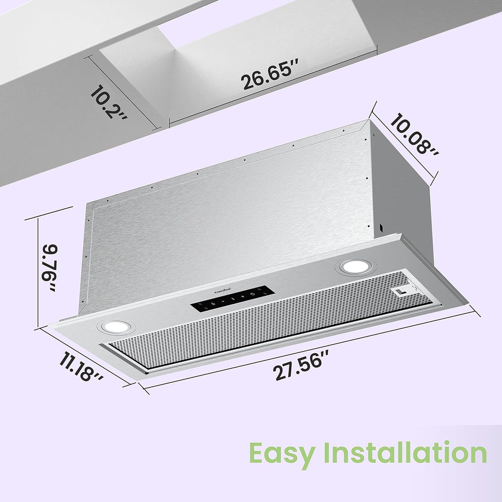 Filtre de cuisine réutilisable en acier inoxydable durable Comfee 30 po pour conduit/sans conduit sous armoire