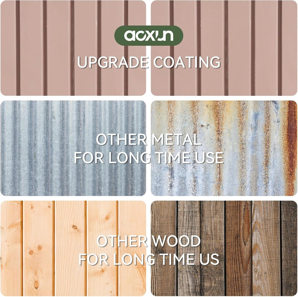 Abri de jardin en métal Aoxun 3,6 x 3 m, abri de jardin extérieur étanche, abri de jardin multifonctionnel en acier avec porte et serrure