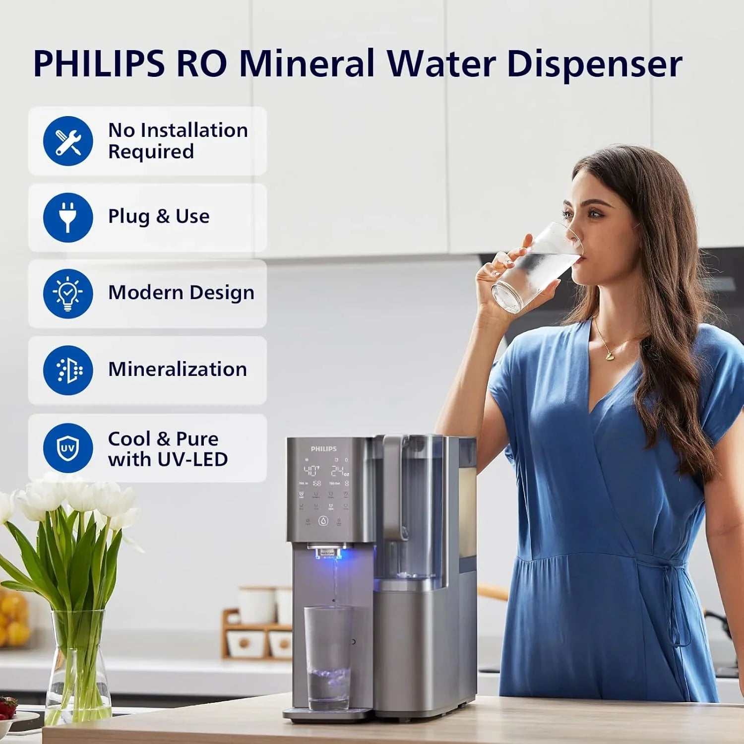 Filtre à eau à osmose inverse pour comptoir, système de filtration d'eau Philips 5 pouces
