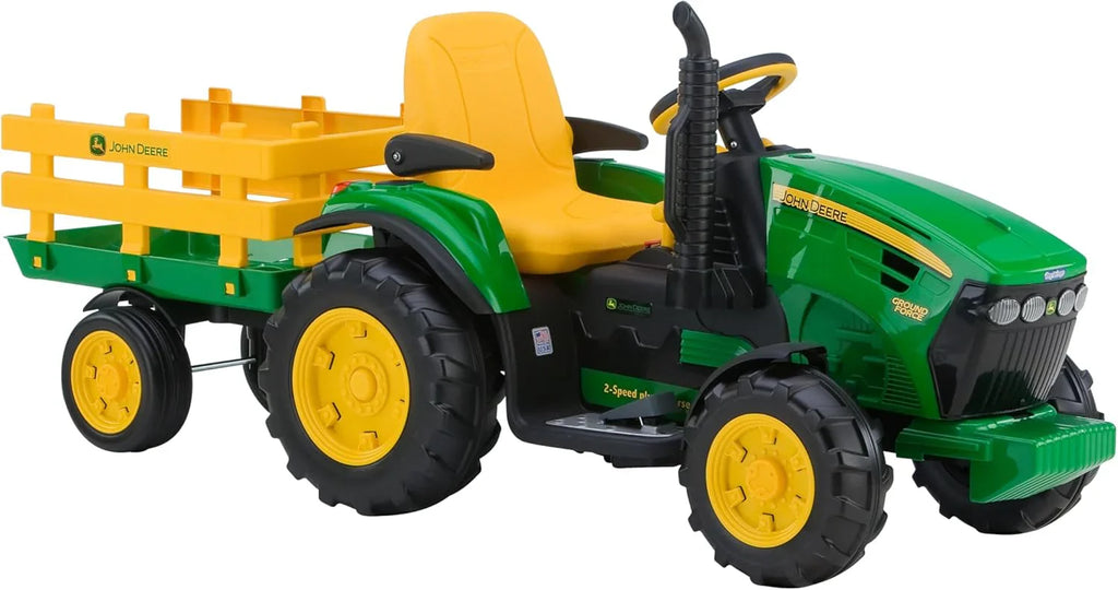 Tracteur Peg Perego John Deere Ground Force avec remorque 12 volts