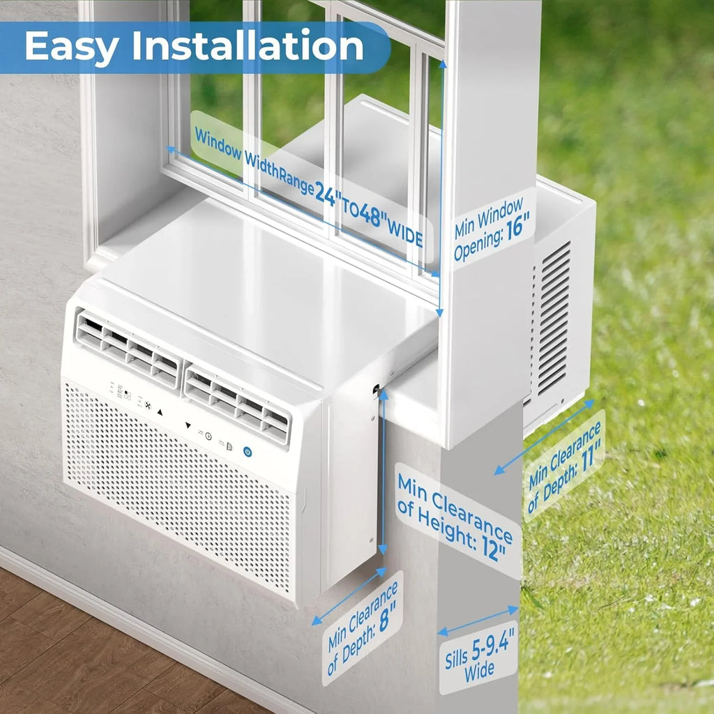 Climatiseur de fenêtre en U NJStar 12 000 BTU ultra-silencieux