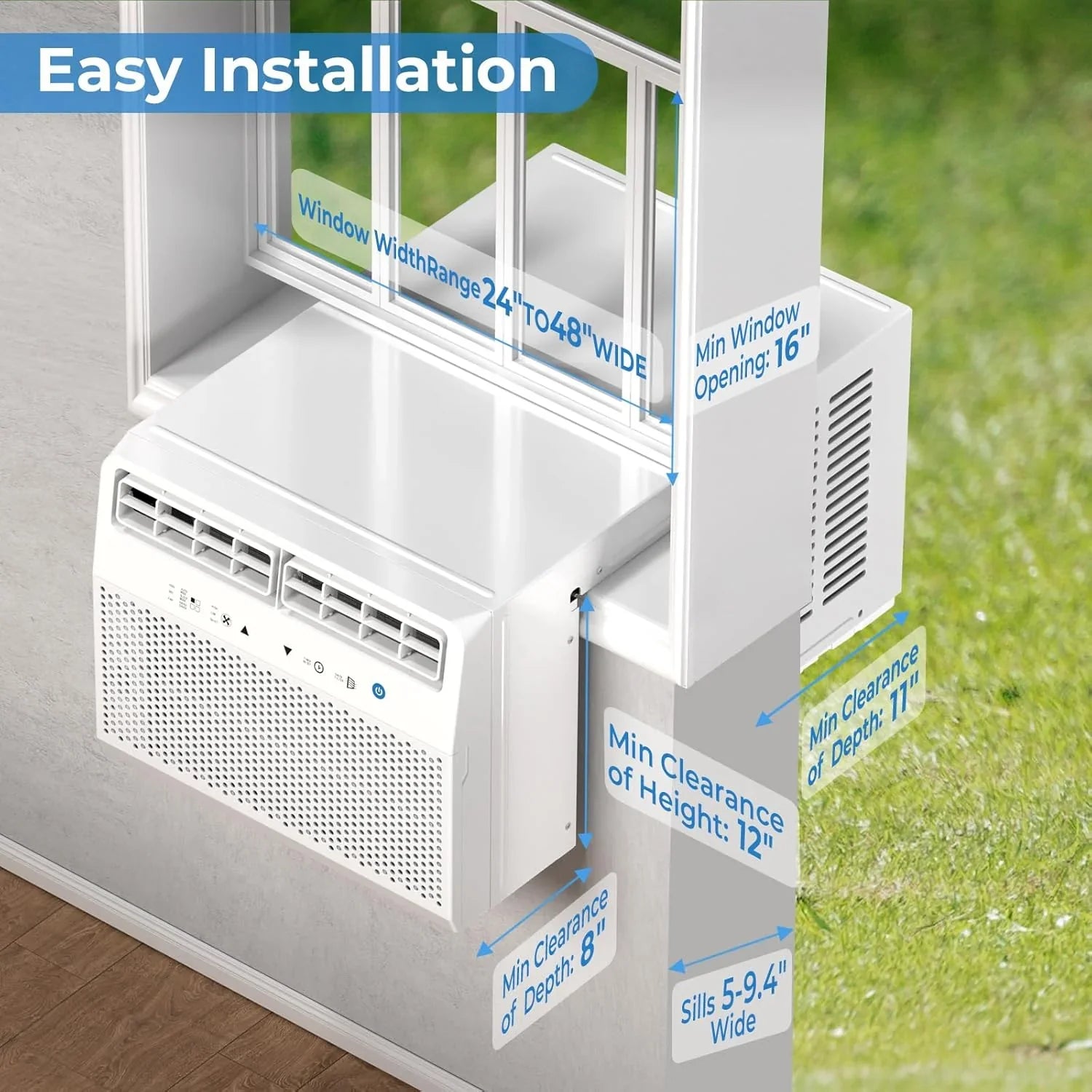 Climatiseur de fenêtre en U NJStar 12 000 BTU ultra-silencieux