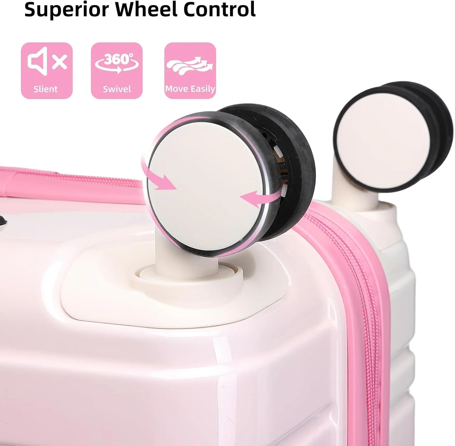 Ensemble de bagages 6 pièces, ensemble de valises rigides extensibles avec roulettes pivotantes, ensemble de bagages à roulettes légers