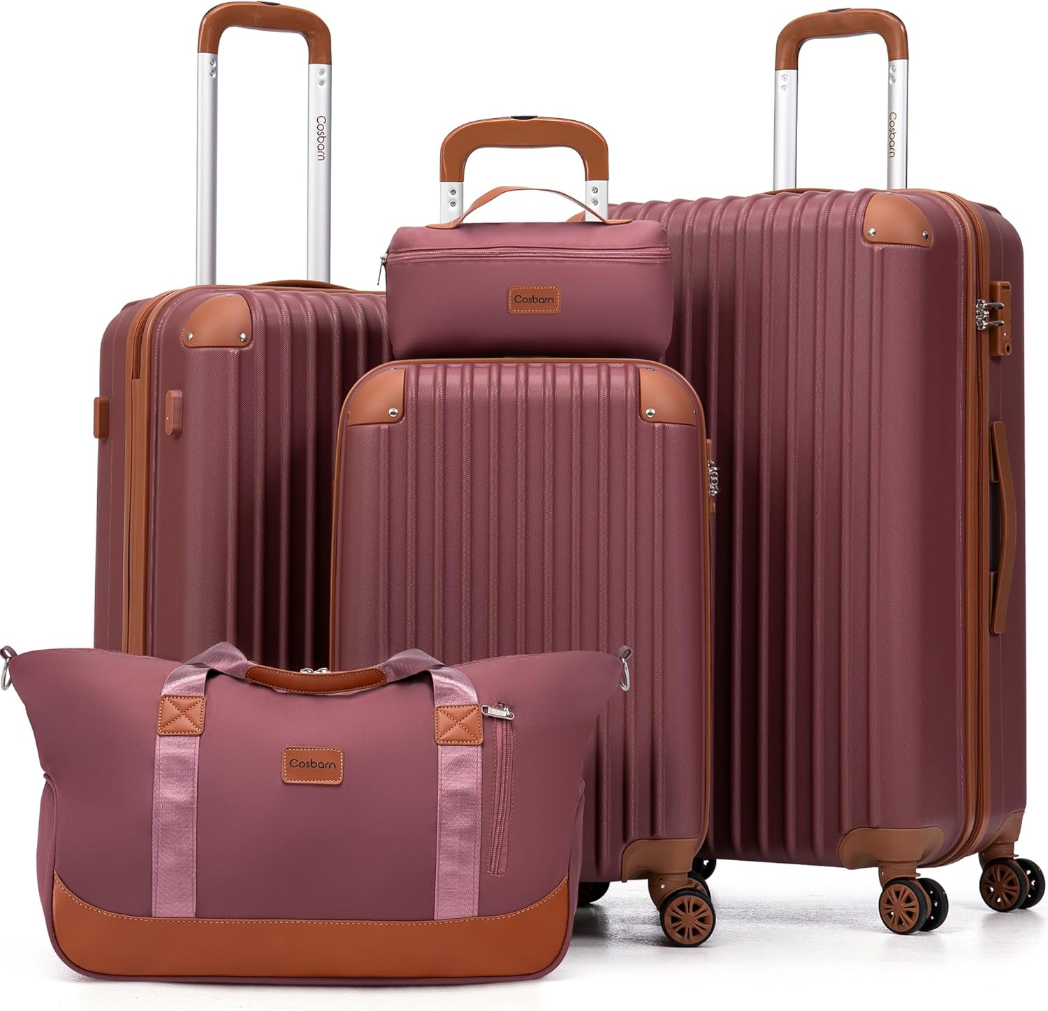 Ensemble de bagages 5 pièces avec valises à roulettes, valise rigide en ABS