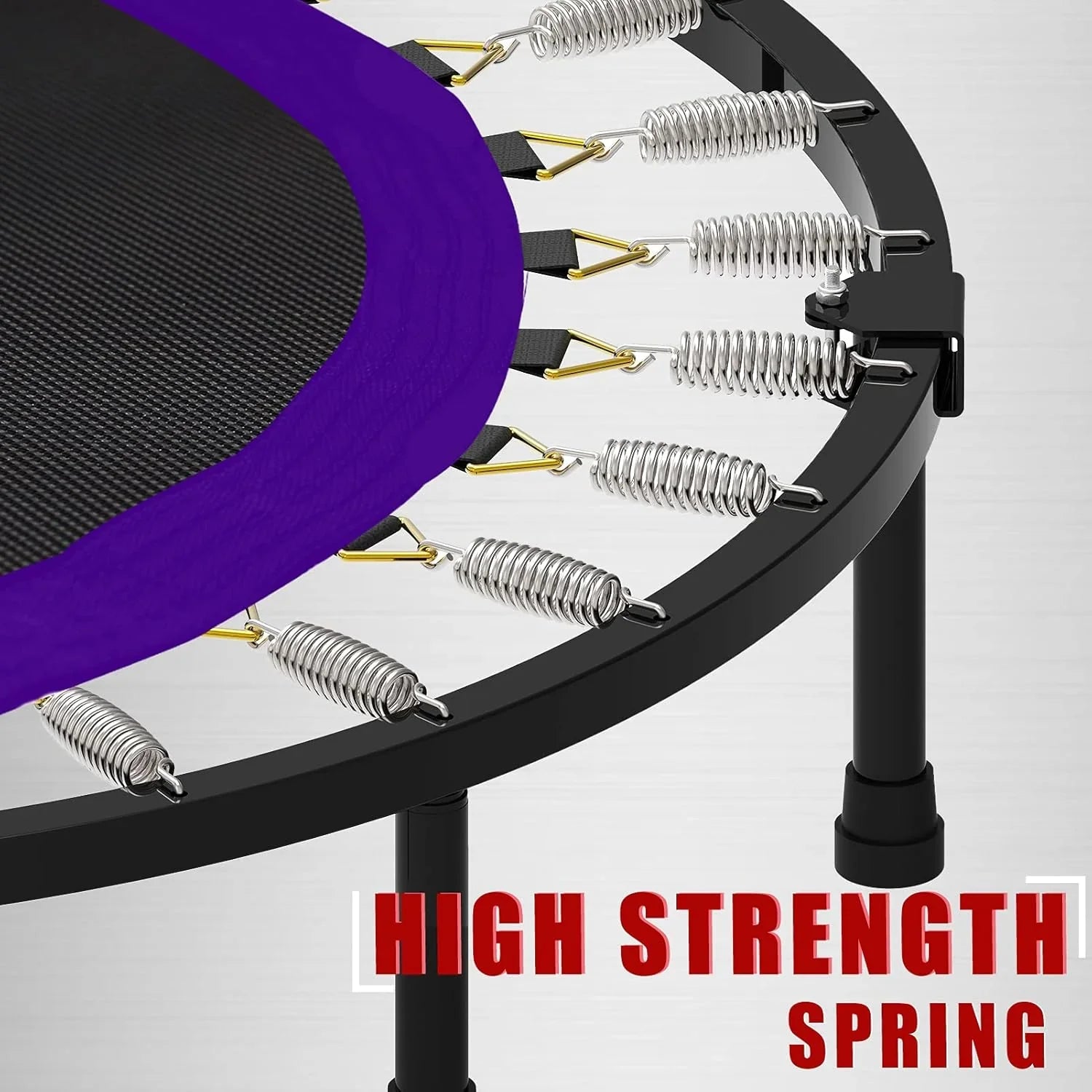 Kanchimi Mini Trampoline d'entraînement pliable de 40" à 48" avec poignée, charge maximale de 330 lb