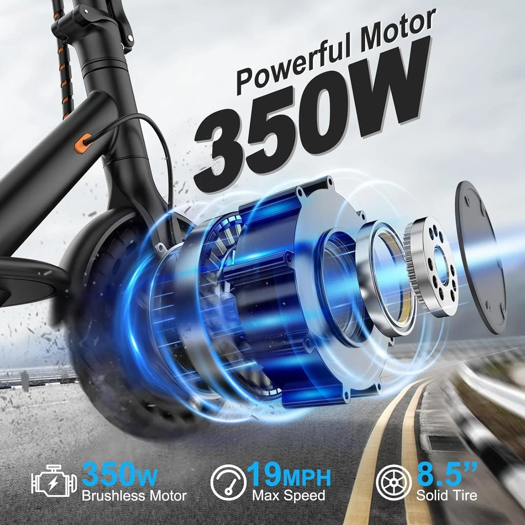 Trottinette électrique Volpam Moteur électrique puissant Pneus pleins Autonomie de 28/21/12 miles