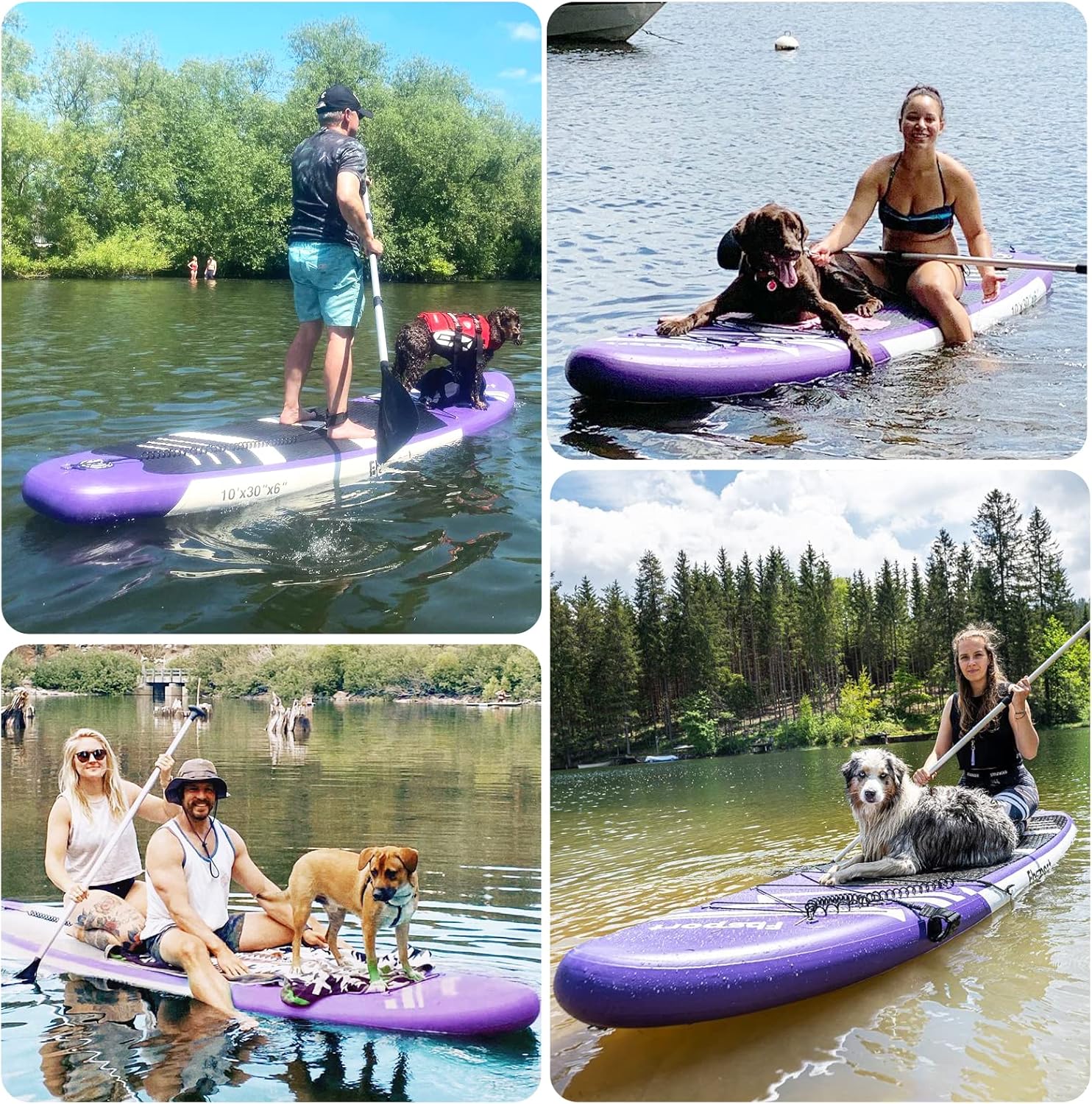 Planche de stand up paddle FBSPORT Premium 11', planche de yoga, contrôle du surf, pont antidérapant, attache, pagaie et pompe