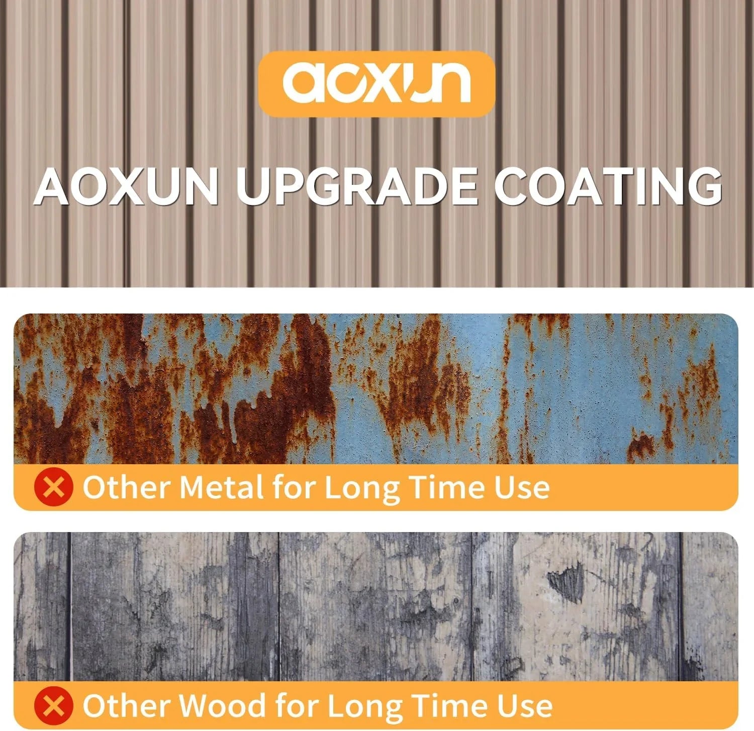 Abri de jardin extérieur Aoxun 6,2 x 4 pieds, abri de jardin en métal avec porte verrouillable et toit en pente, abri à outils, abri à vélos