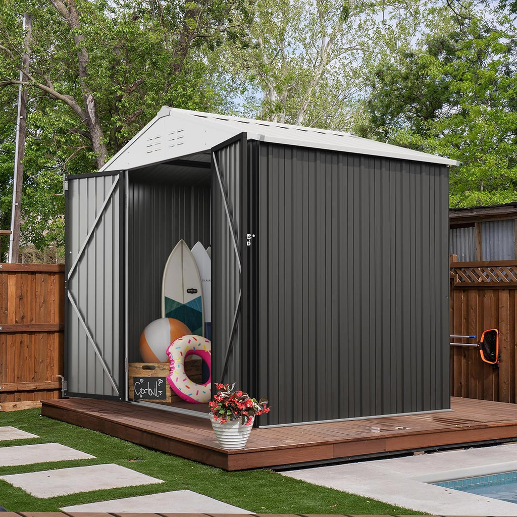 Abri de jardin extérieur Devoko 5 x 3 pi verrouillable en métal