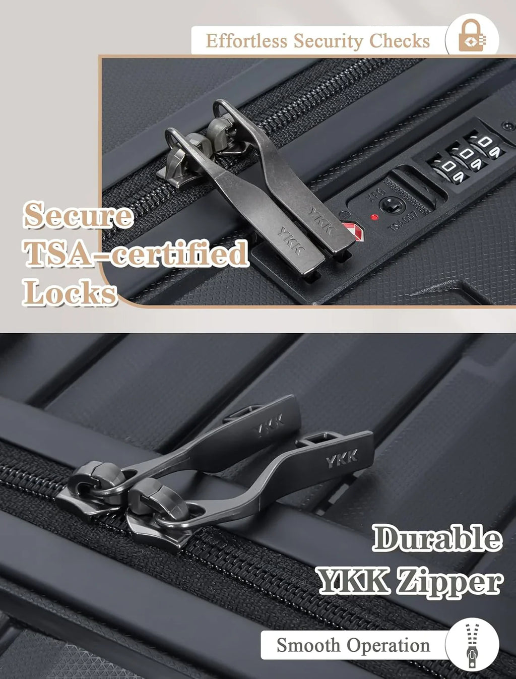 Ensemble de 5 bagages à roulettes, valise rigide en ABS avec roulettes pivotantes