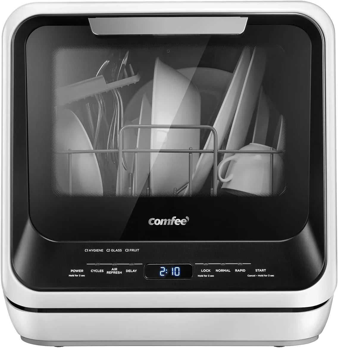 Lave-vaisselle portable de comptoir COMFEE avec réservoir d'eau intégré de 5 L