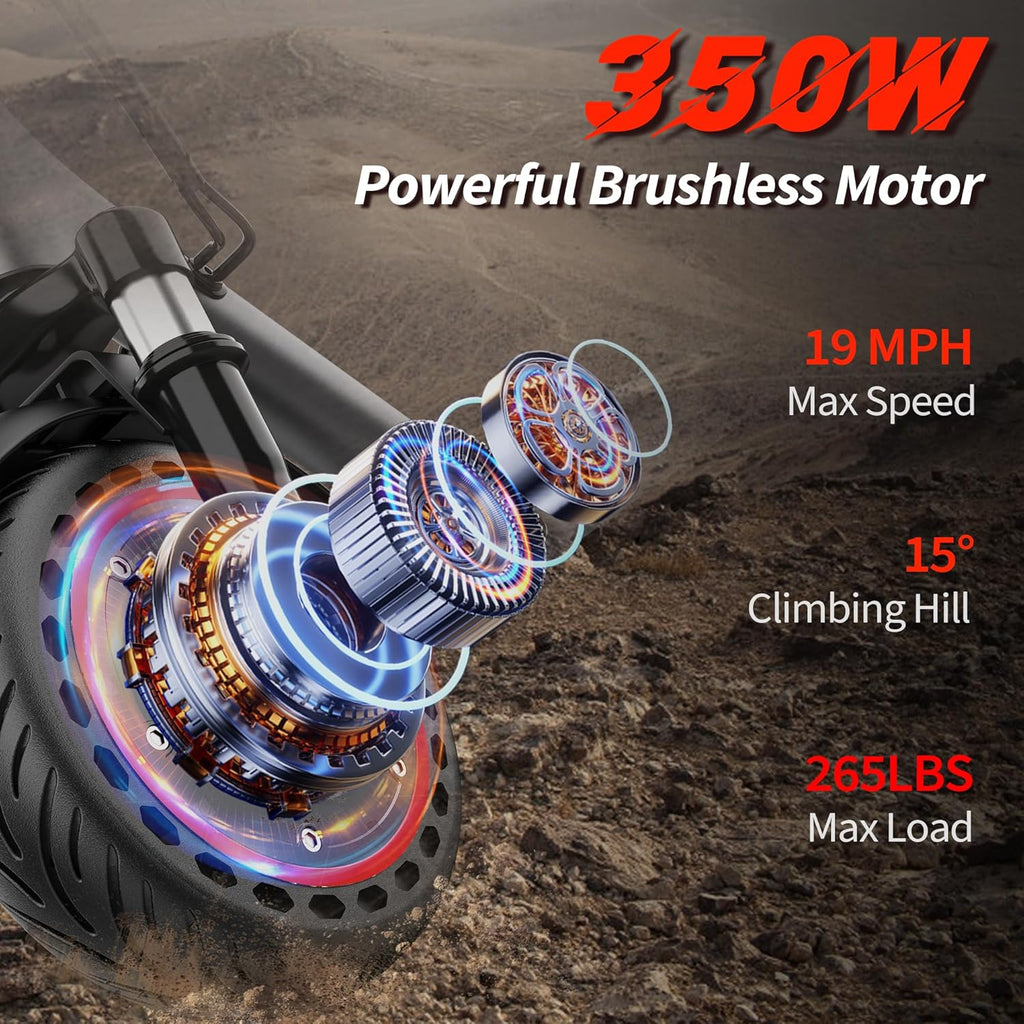 Trottinette électrique, moteur 350W/500W, vitesse maximale 19/22 mph