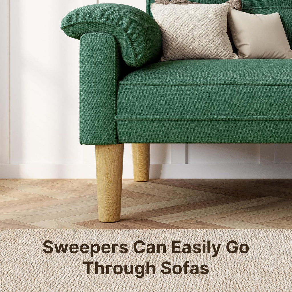 Canapé 2 places Xbro - petit canapé 2 places avec accoudoirs et poches latérales, canapé moderne