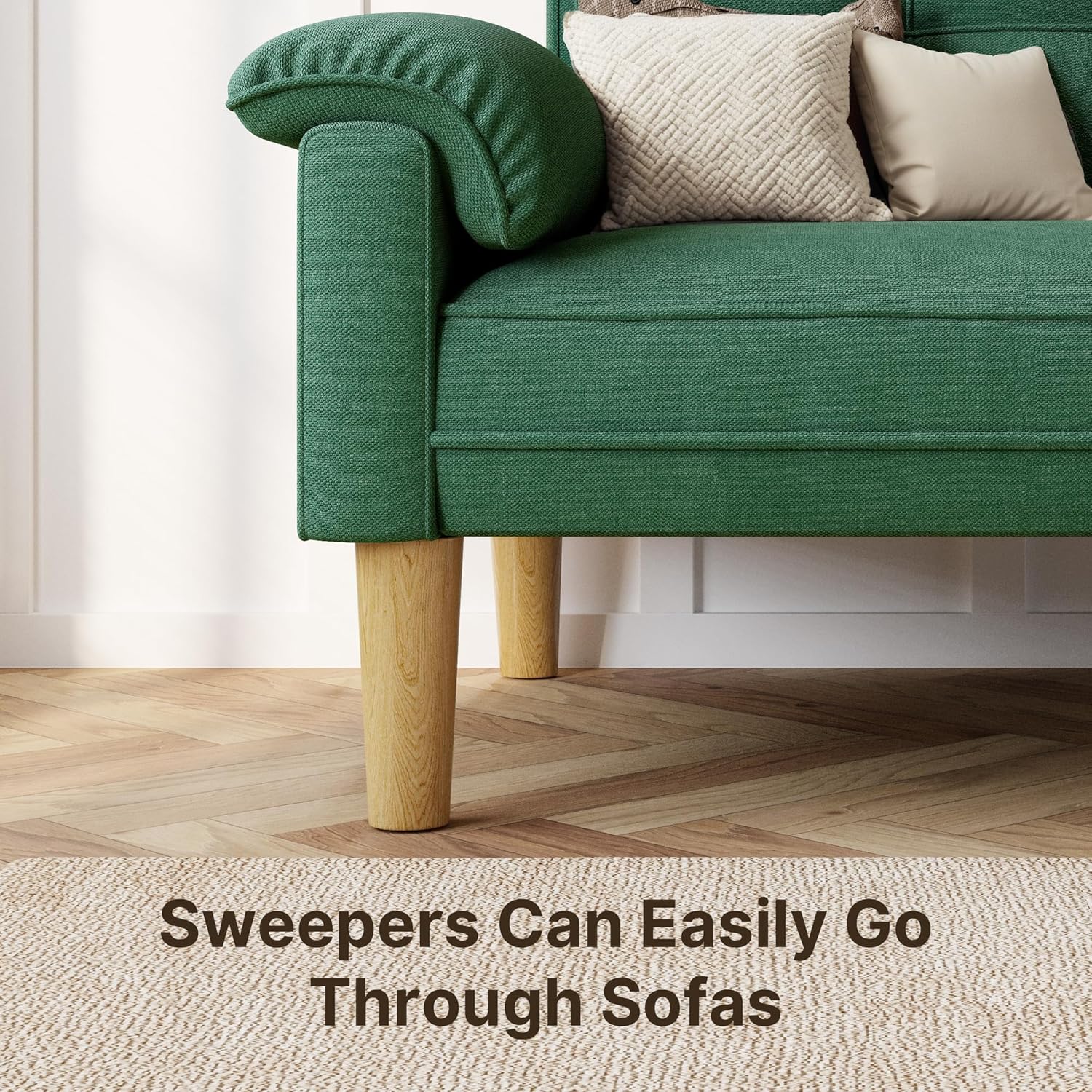 Canapé 2 places Xbro - petit canapé 2 places avec accoudoirs et poches latérales, canapé moderne