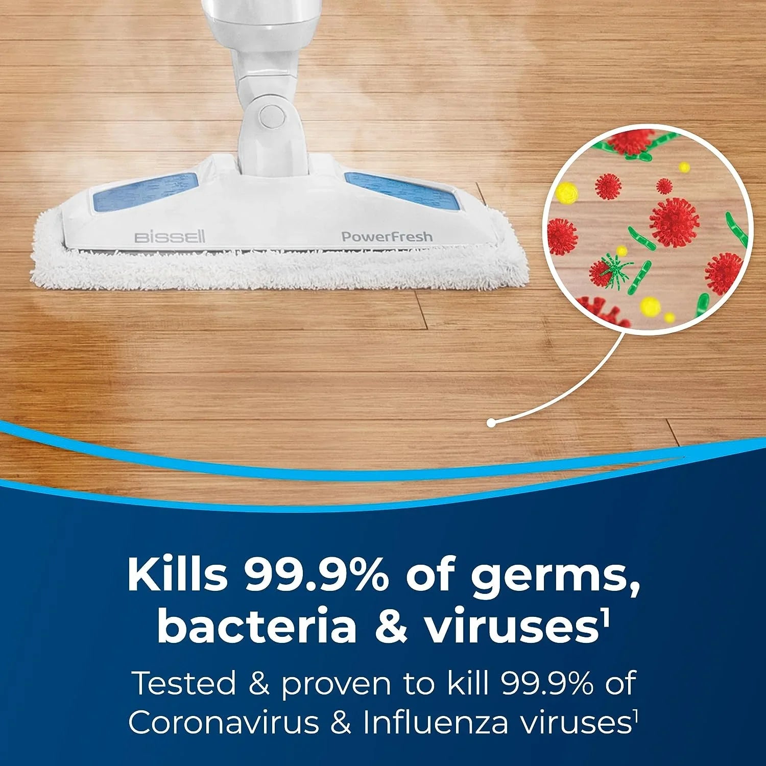 Balai vapeur puissant 1940A, désinfectant naturel, nettoyeur vapeur pour sols, carrelage et parquet avec brosse pliante