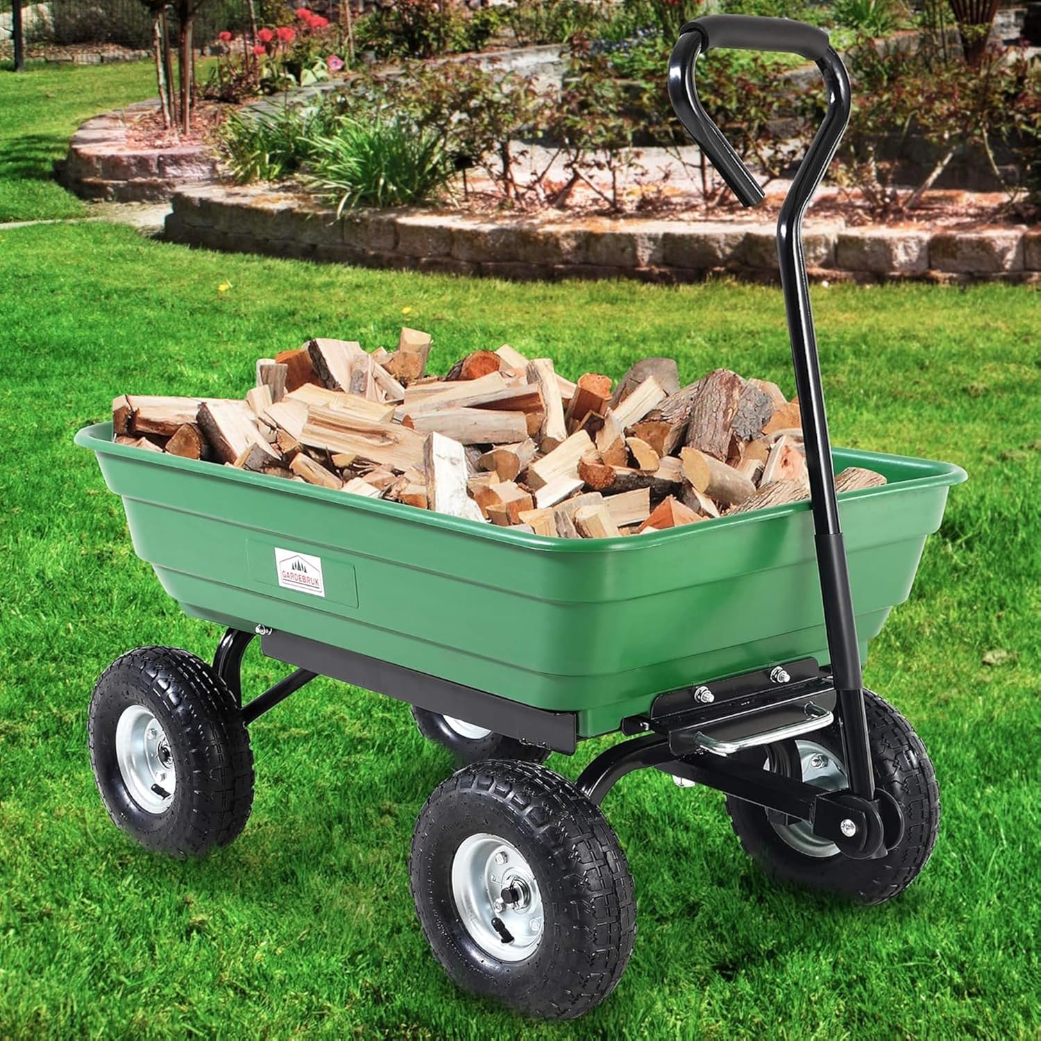 Benne Gardebruk® Jardin 300kg 4 pneumatiques essieu directeur tout terrain