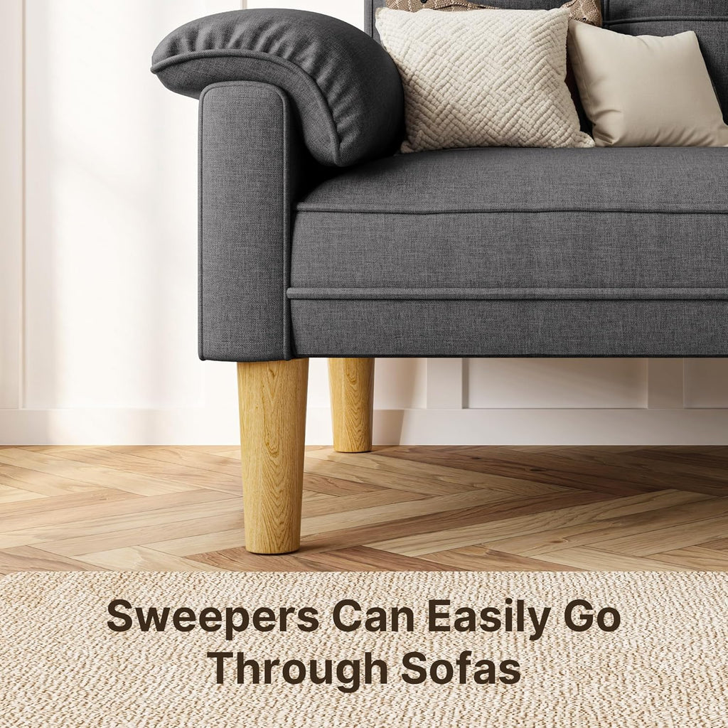 Canapé 2 places Xbro - petit canapé 2 places avec accoudoirs et poches latérales, canapé moderne