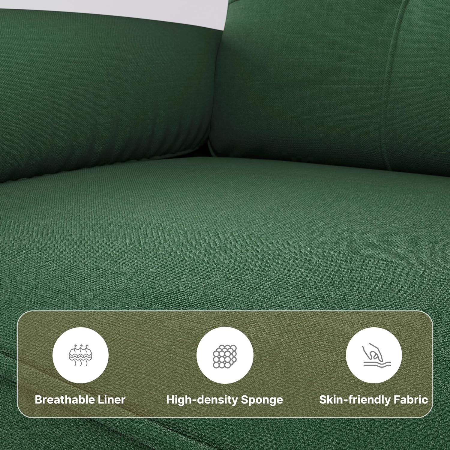 Canapé 2 places Xbro - petit canapé 2 places avec accoudoirs et poches latérales, canapé moderne