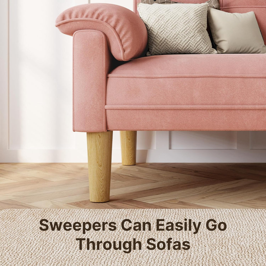 Canapé 2 places Xbro - petit canapé 2 places avec accoudoirs et poches latérales, canapé moderne