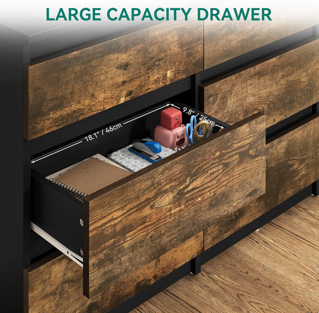 Commode YITAHOME avec 6 tiroirs, meuble de rangement moderne pour chambre à coucher,